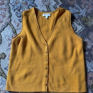 Banana republic Mustard Yellow Button-Up Vest tank top